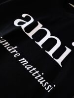 復刻AMI Pairs新款黑色夏季短袖T恤男女同款