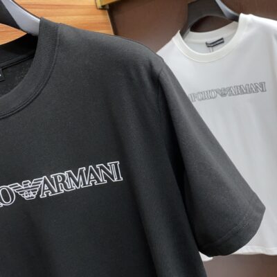 頂級Emporio Armani阿瑪尼春夏新款黑色男士短袖T恤