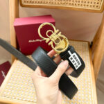 Ferragamo復刻專櫃精品牛皮腰帶皮帶男士