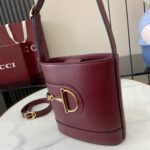復刻GUCCI古驰棗紅色斜挎水桶包833665