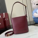 復刻GUCCI古驰棗紅色斜挎水桶包833665