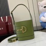 復刻GUCCI古驰淺綠色斜挎水桶包833665