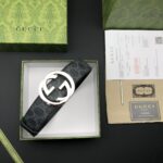 高仿皮帶古馳GUCCI新款壓花皮帶4cm