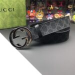 高仿皮帶古馳GUCCI新款壓花皮帶4cm