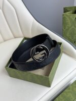高仿皮帶古馳GUCCI Signature壓花皮帶