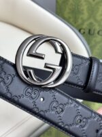 高仿皮帶古馳GUCCI Signature壓花皮帶
