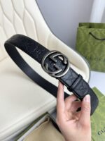 高仿皮帶古馳GUCCI Signature壓花皮帶