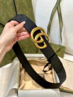 高仿皮帶古馳GUCCI新款花紋接皮腰帶4.0cm