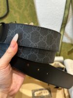 高仿皮帶古馳GUCCI新款花紋接皮腰帶4.0cm