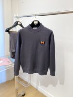 高仿服飾愛馬仕Hermes時尚灰藍針織羊毛衫