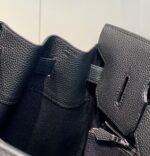 高仿包包Hermes愛馬仕新款Birkin HAC 38CM黑色銀扣手提包