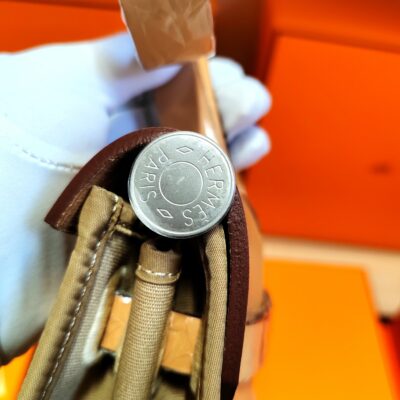 高仿包包Hermes愛馬仕bag 31cm​經典帆布包外縫款​風衣灰