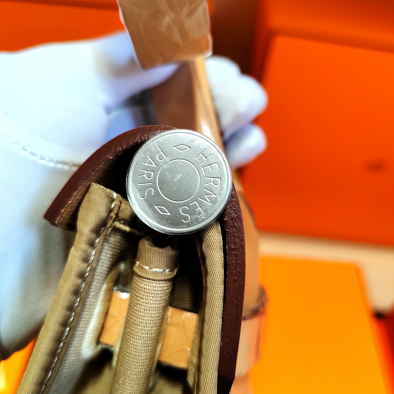 高仿包包Hermes愛馬仕bag 31cm經典帆布包外縫款風衣灰