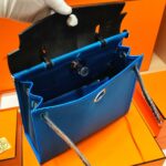 頂級Hermes愛馬仕bag31cm​經典帆布包外縫款​​水妖藍