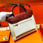 復刻Hermes愛馬仕bag31cm​經典帆布包外縫款​奶昔白