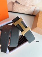 高仿皮帶愛馬仕新款H金色扣頭男士皮帶