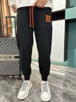 高仿服飾愛馬仕Hermes百搭時尚運動休閒褲黑色