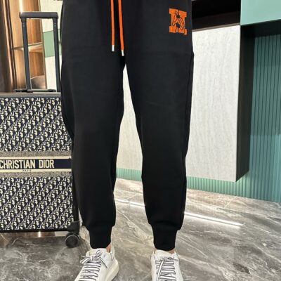 高仿服飾愛馬仕Hermes百搭時尚運動休閒褲黑色