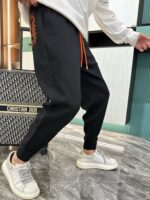 高仿服飾愛馬仕Hermes百搭時尚運動休閒褲黑色