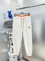 高仿衣服愛馬仕Hermes百搭時尚運動休閒褲白色