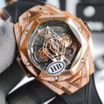 復刻HUBLOT宇舶新Big Bang Sang Bleu II刺青玫瑰金腕錶