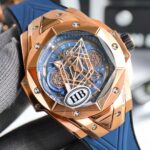 復刻HUBLOT宇舶新Big Bang Sang Bleu II刺青玫瑰金腕錶