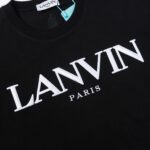 復刻LANVIN浪凡成毅同款短袖繡花logo字母T恤圓領上衣男女款