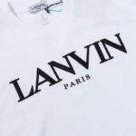 復刻LANVIN浪凡成毅同款短袖繡花logo字母T恤圓領上衣男女款
