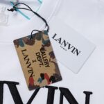 復刻LANVIN浪凡成毅同款短袖繡花logo字母T恤圓領上衣男女款