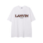 原單LANVIN浪凡新品成毅同款簡約重工刺繡LOGO T恤