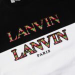 原單LANVIN浪凡新品成毅同款簡約重工刺繡LOGO T恤