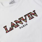原單LANVIN浪凡新品成毅同款簡約重工刺繡LOGO T恤