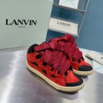 高仿LANVIN浪凡三代最新走秀款CURB系列休閒運動鞋紅色