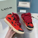 高仿LANVIN浪凡三代最新走秀款CURB系列休閒運動鞋紅色