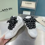 高仿莆田鞋LANVIN浪凡三代最新走秀款CURB系列休閒運動鞋白色