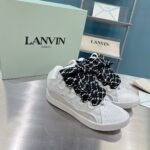 高仿莆田鞋LANVIN浪凡三代最新走秀款CURB系列休閒運動鞋白色