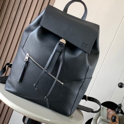高仿LOEWE羅意威puzzle Backpack黑色雙肩包9031