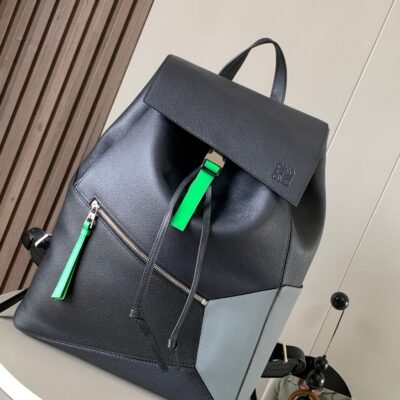 復刻LOEWE羅意威puzzle Backpack深藍拼色雙肩包9031