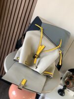 原單LOEWE羅意威puzzle Backpack米白拼色雙肩包9031