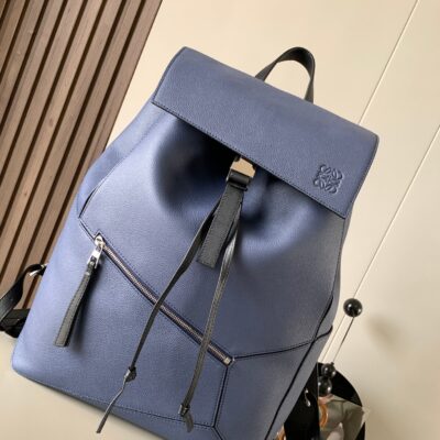 高仿LOEWE羅意威puzzle Backpack藍色雙肩包9031