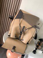 高仿LOEWE羅意威puzzle Backpack杏色雙肩包9031