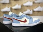 高仿精品Nike Air Jordan 1 Low"Blue Grey Dune Red"AJ1鞋