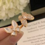 高仿VCA梵克雅寶開口蝴蝶戒指