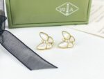 原單VCA梵克雅寶Cleef & Arpels白貝母蝴蝶耳夾