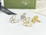 原單VCA梵克雅寶Cleef & Arpels白貝母蝴蝶耳夾