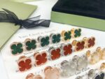 原單VCA梵克雅寶新款1.5中號四葉草耳釘