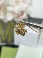 原單VCA梵克雅寶Cleef & Arpels滿鑽三花系列項鍊