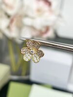 原單VCA梵克雅寶Cleef & Arpels滿鑽三花系列項鍊