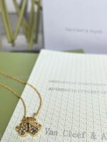 原單VCA梵克雅寶Cleef & Arpels滿鑽三花系列項鍊
