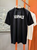 高仿衣服Versace凡賽斯2025款新品時尚設計黑色短袖T恤